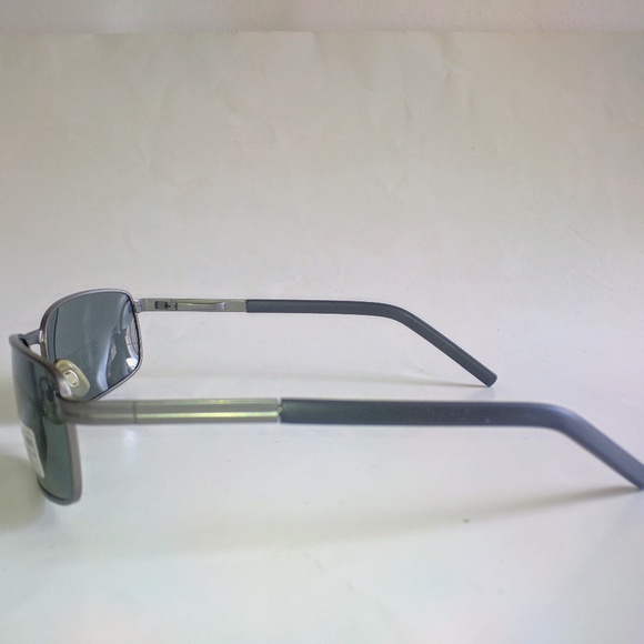 NWT Vintage 90's Rectangle Metal Sports Polarized Sunglasses (Gunmetal) - Picture 2 of 4